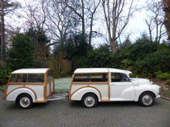 1971 Morris Minor Traveller and Trailer ( Lucy and Arfa Carr )